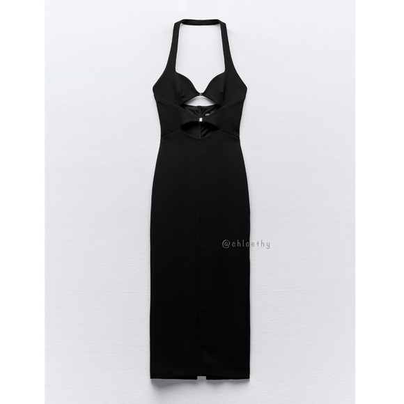Zara CUT OUT BUCKLED HALTER DRESS - Picture 5 of 13